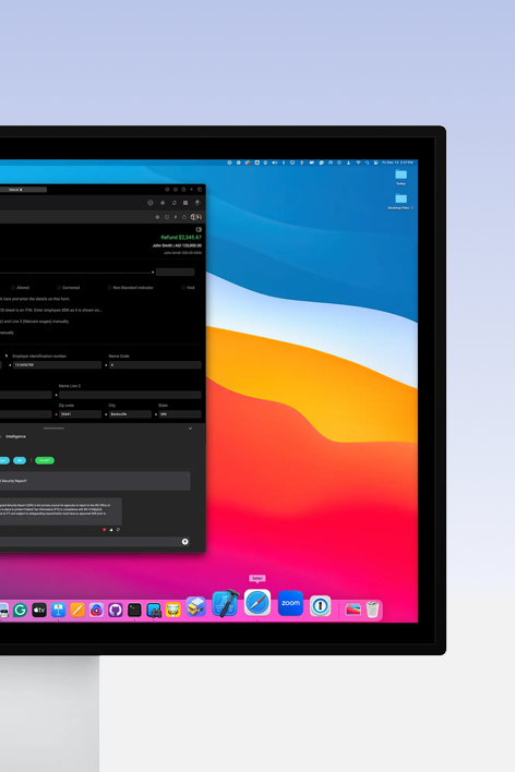 Taxa AI-powered tax software dashboard showing intelligent document processing and automated workflow features designed by Justin Bartak