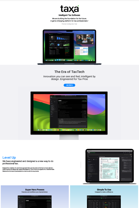 Taxa Product Website Design by Justin Bartak